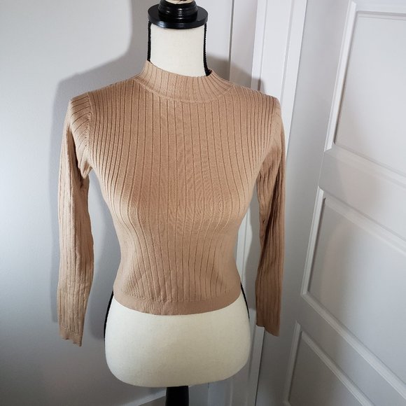 Showpo. Tops - Showpo Ribbed Crop Turtleneck Sweater